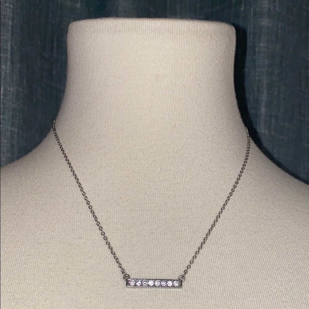Elegant Silver Necklace with Crystal Accents
